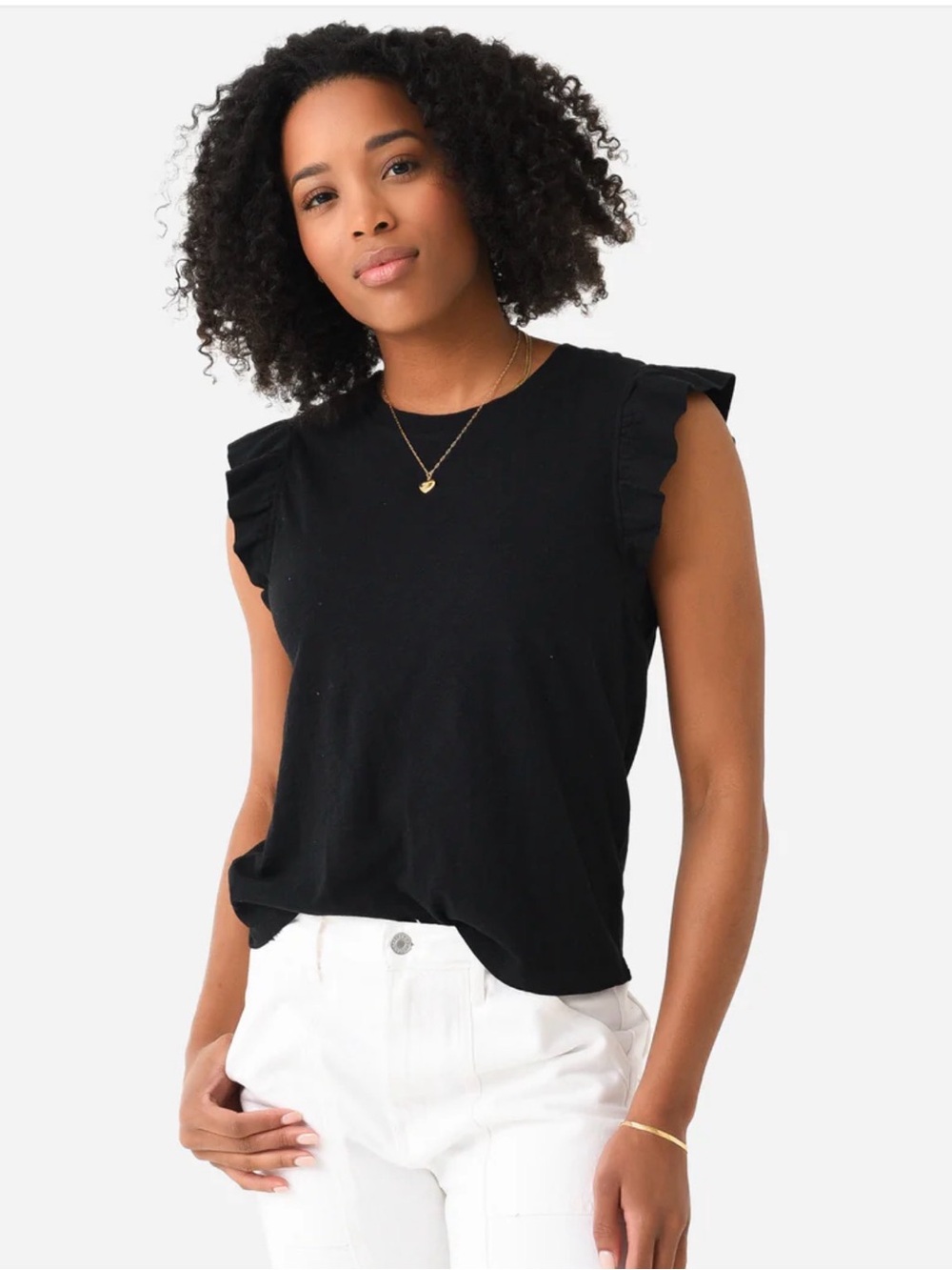 NWT. Z Supply Black Ruffle Sleeve Tank. Size XS.